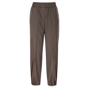 Peserico Women Loose-Fitting Stretch Cotton Trousers With Elasticated Waistband